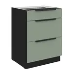 Spodní skříňka Aria 60 D 3S BB - Premium Box Barva korpusu: Černá, Barva dvířek: SA - Aquamarine AFM