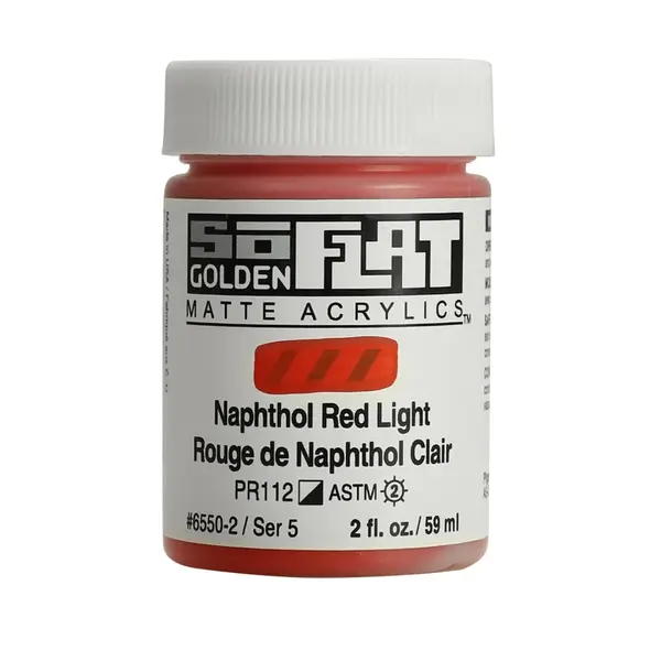Akrylová barva Golden SoFlat Matte 59 ml - 6550 Naphthol Red Light