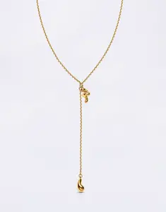 Maria Black Whirl Necklace Gold Gold