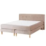 Beliani BOXSPRINGOVÁ POSTEL 160/200 cm Pastelově růžová Marquise