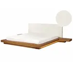 Beliani POSTEL s LED 180/200 cm MDF deska Světle hnědá Zen