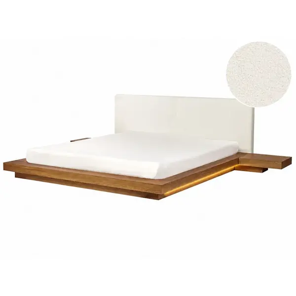 Beliani POSTEL s LED 180/200 cm MDF deska Světle hnědá Zen