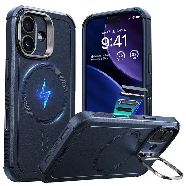 Kryt ESR Cyber Armor Kickstand, iPhone 17, modrý