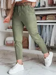 Dámské khaki kalhoty s pasem MADELINA