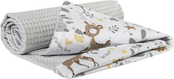 Medi Partners Blanket 75x100 cotton + cotton Waffle – Jelonki + gray waffle