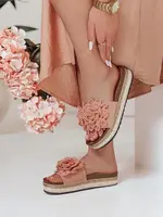 Dámské pantofle s květinovou aplikací