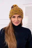 marka niezdefiniowana Fleecová čepice Fiona K275 hořčice+cappuccino