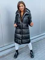 Černé dlouhá oboustranná prošívaná zimní bunda s kapucí dámská Dstreet