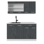 Vicco JEDNOTKOVÁ KUCHYNĚ R-Line Černý beton 140 cm PD Mramor