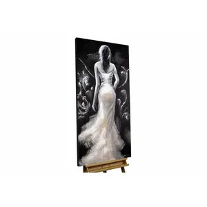 KUNSTLOFT RUČNĚ MALOVANÝ AKRYLOVÝ OBRAZ ČERNÝ, 60/120 CM