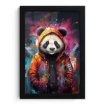 MuchoWow PLAKÁT V RÁMU Panda - Bunda - Graffiti - Oranžová 20x30 cm