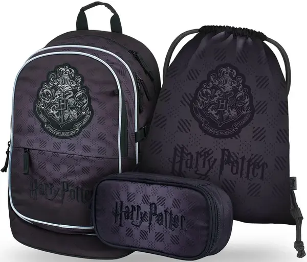 3 SET Core Harry Potter Bradavice černý: batoh, penál, sáček GRS