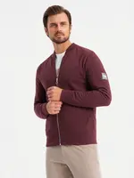 Ombre Unzipped cotton men's sweatshirt bomber - maroon