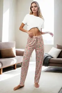 80156 Dewberry Women Pyjama Bottom-SALMON