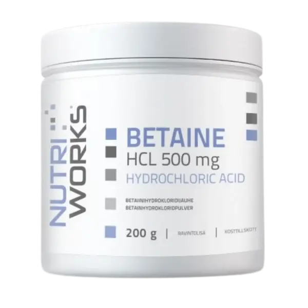NutriWorks Betaine HCL 500mg - 200g