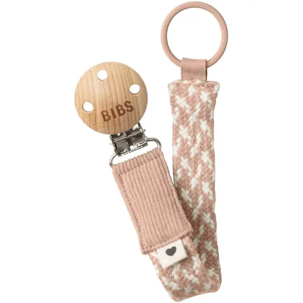 BIBS Paci Braid klip na dudlík Blush / Ivory 1 ks