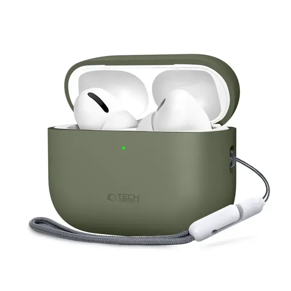 Tech-Protect Silikonové pouzdro, Apple AirPods Pro 3, zelené