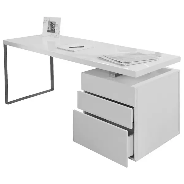 Livetastic PSACÍ STŮL, vysoce lesklá bílá, 140/70/76 cm