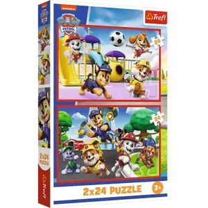 Puzzle Psí den zábavy 2v1Tlapková patrola 2x24 dílků