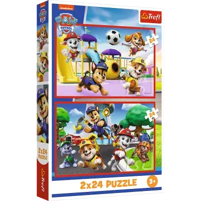 Puzzle Psí den zábavy 2v1Tlapková patrola 2x24 dílků