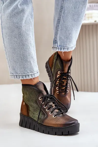 Kožené Boty Na Platformě A Klínu Maciejka