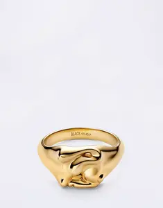 Maria Black Rabbit Mini Signet Ring Gold Gold 58