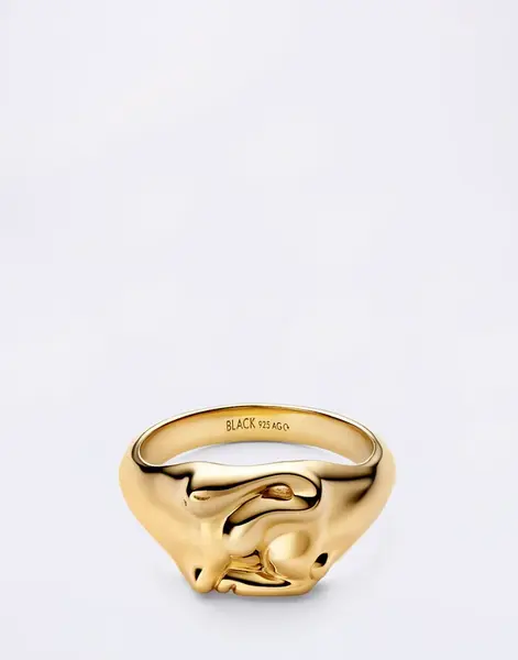 Maria Black Rabbit Mini Signet Ring Gold Gold 58