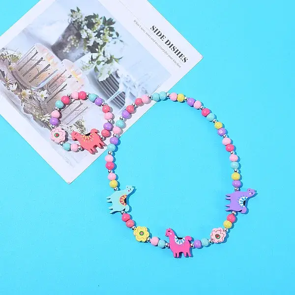 Plastic & Wood Beaded Necklaces & Beaded Bracelets Sets
