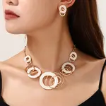 Alloy Enamel Pendant Necklaces & Stud Dangle Earrings Sets