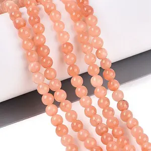 Natural Dyed Yellow Jade Gemstone Bead Strands