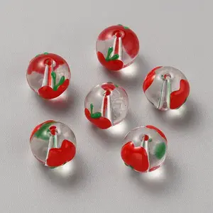 Transparent Painted Glass Beads