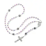 Glass Pearl Rosary Bead Necklace