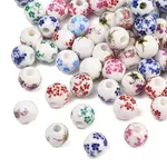 Printed Floral Printed Porcelain Beads