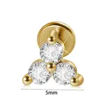 304 Stainless Steel Micro Pave Clear Cubic Zirconia Cartilage Earrings