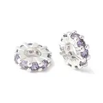 Brass Micro Pave Cubic Zirconia Beads