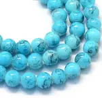 Baking Paint Glass Round Bead Strands