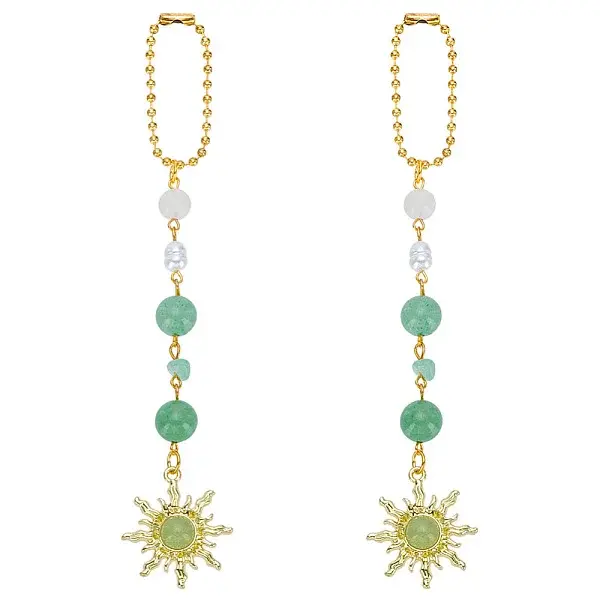 2Pcs Alloy Sun & Glass Pendant Decorations