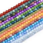 Natural Dyed White Jade Beads Strands
