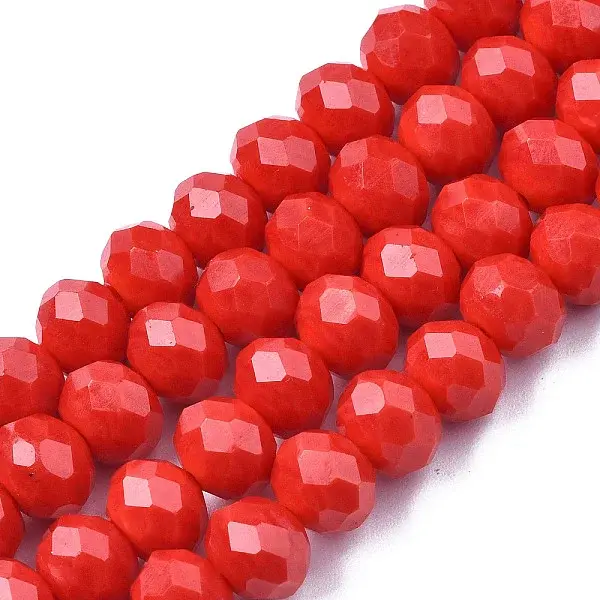 Opaque Solid Color Glass Beads Strands