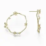 Brass Micro Pave Clear Cubic Zirconia Stud Earrings