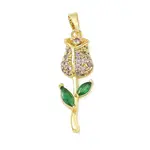 Brass Micro Pave Colorful Cubic Zirconia Pendants