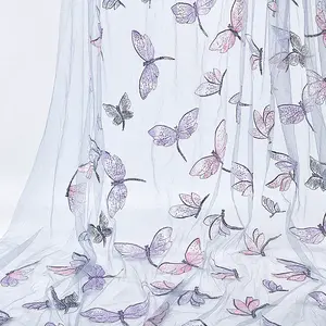 Butterfly & Dragonfly Pattern Polyester Fabric
