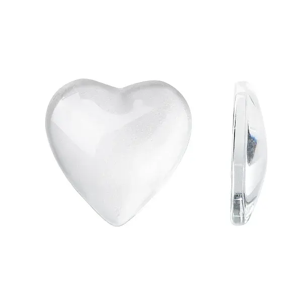Transparent Glass Heart Cabochons