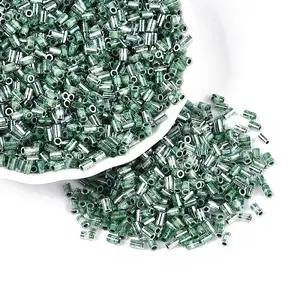 Transparent Glass Round Bugle Beads