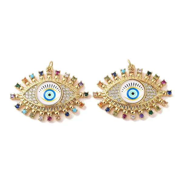 Rack Plating Brass Micro Pave Cubic Zirconia Pendants