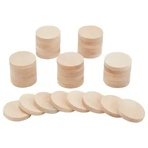 50Pcs Undyed Wood Cabochons
