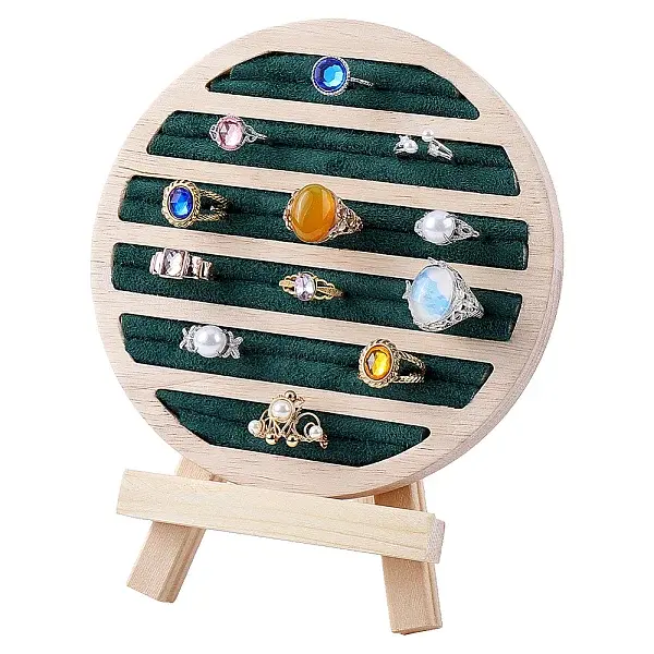 Round Wooden Ring Display Easels