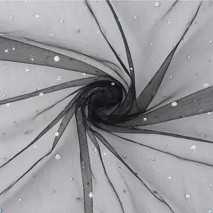 1M Sequins Polyester Organza Fabrics