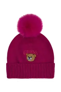 Guess  čepice s bambulí dětská s viskózou