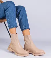 Gemre Brown ankle boots with fabric upper Kalvaria